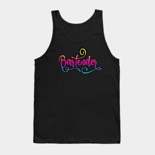 Bartender - Beach Fancy Script Tank Top